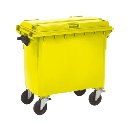 Poubelle roulante 4 roues 1000 L JAUNE 1350 58 1210 1105