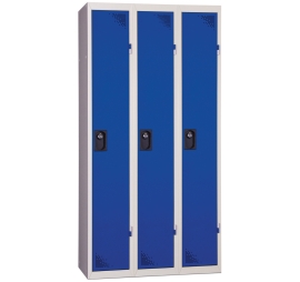 Vestiaire Industrie Propre monobloc - 3 colonnes BLEU 900 73