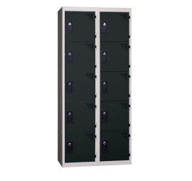 Vestiaire multicases 2 colonnes 5 cases monobloc 300 57 ANTHRACITE 2 COLONNES - 5 CASES/COLONNE MONOBLOC