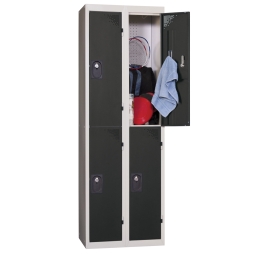 Vestiaire multicases 2 colonnes 2 cases monobloc 300 45 ANTHRACITE 2 COLONNES - 2 CASES/COLONNE MONOBLOC