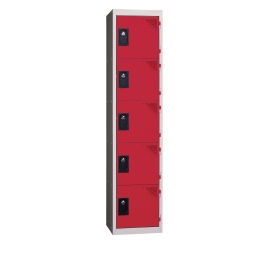 Vestiaire multicases 1 colonne 5 cases monobloc ROUGE 400 33 1 COLONNE - 5 CASES/COLONNE MONOBLOC