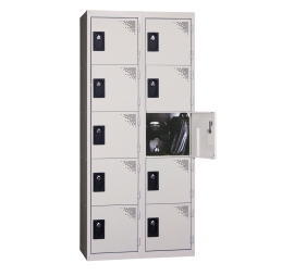 Vestiaire multicases 2 colonnes 5 cases monobloc 400 GRIS 61 2 COLONNES - 5 CASES/COLONNE MONOBLOC