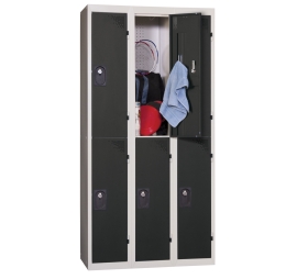 Vestiaire multicases 3 colonnes 2 cases monobloc 400 ANTHRACITE 82 3 COLONNES - 2 CASES/COLONNE MONOBLOC