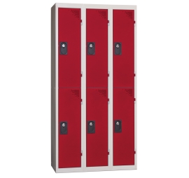 Vestiaire multicases 3 colonnes 2 cases monobloc 300 ROUGE 65 3 COLONNES - 2 CASES/COLONNE MONOBLOC