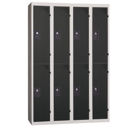 Vestiaire multicases 4 colonnes 2 cases monobloc 300 85 ANTHRACITE 4 COLONNES - 2 CASES/COLONNE  MONOBLOC