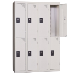 Vestiaire multicases 4 colonnes 2 cases monobloc 300 GRIS 85 4 COLONNES - 2 CASES/COLONNE  MONOBLOC