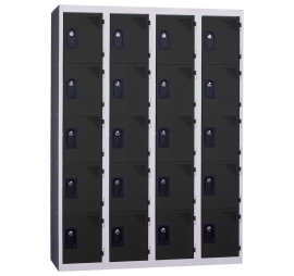 Vestiaire multicases 4 colonnes 5 cases monobloc 300 109 ANTHRACITE 4 COLONNES - 5 CASES/COLONNE MONOBLOC