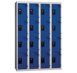 Vestiaire multicases 4 colonnes 4 cases à monter 300 BLEU 93 4 COLONNES - 4 CASES/COLONNE KIT