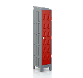 Vestiaire plastique PEHD Industrie propre ROUGE 400 500 24.5 2050