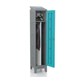 Vestiaire plastique PEHD Industrie salissante 400 500 2050 TURQUOISE 27.6